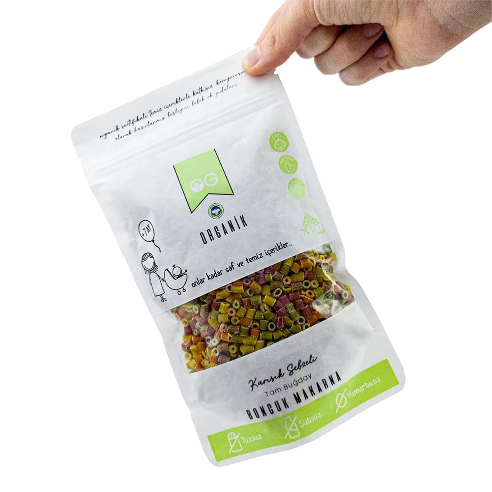 OG Natural Organik Karışık Sebzeli Tam Buğday Boncuk Makarna 200 Gr - 3