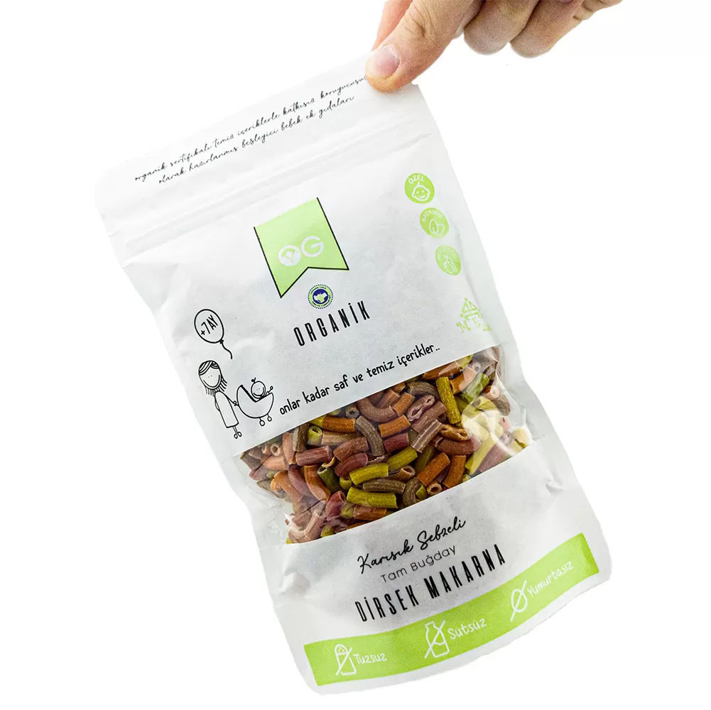 OG Natural Organik Karışık Sebzeli Tam Buğday Dirsek Makarna 200 Gr - 2