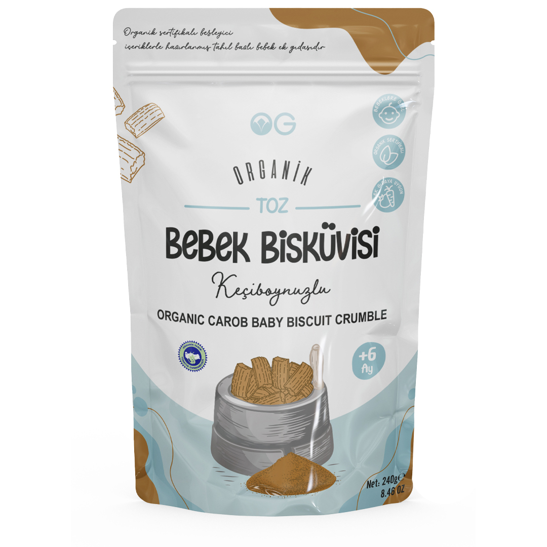 OG Natural Organik Keçiboynuzlu Toz Bebek Bisküvisi 240 Gr 6+ Ay - 1