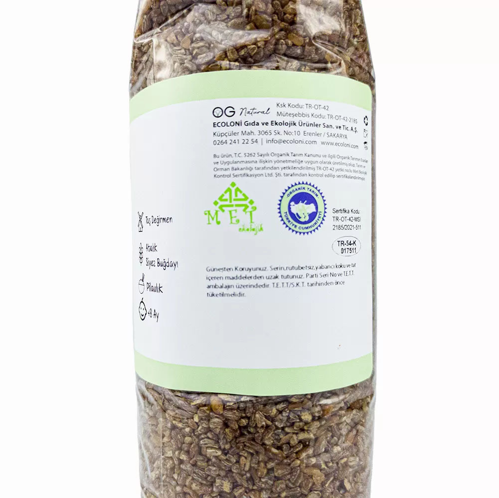 OG Natural Organik Pilavlık Siyez Bulguru 800 Gr 8+ Ay - 3