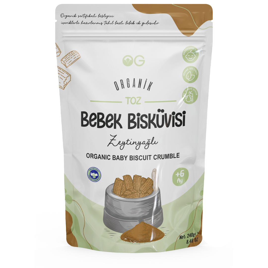 OG Natural Organik Toz Zeytinyağlı Bebek Bisküvisi 240 Gr 6+ Ay - 1