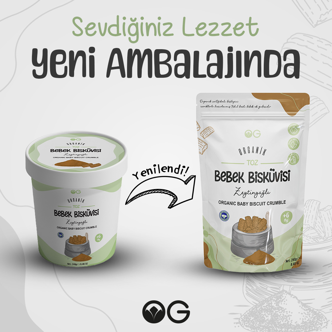 OG Natural Organik Toz Zeytinyağlı Bebek Bisküvisi 240 Gr 6+ Ay - 2