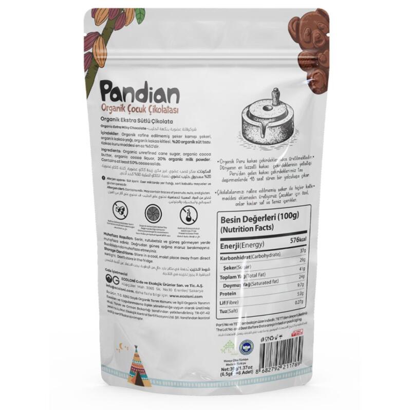 OG Natural Pandian Organik Çocuk Çikolatası 36 Gr - 3