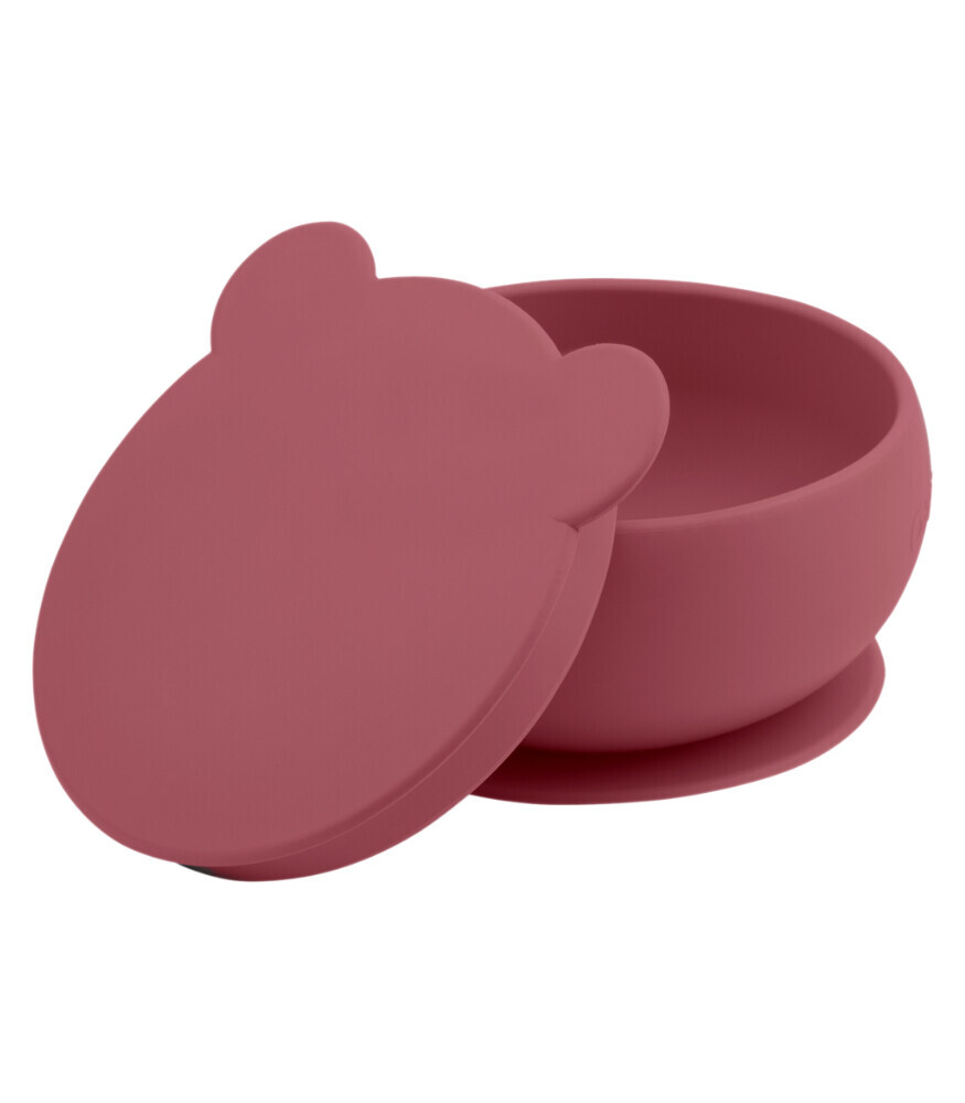 مجموعة تغذية السيليكون OiOi Blw I من 3 قطع (مع وعاء) بلون وردي مخملي - 5
