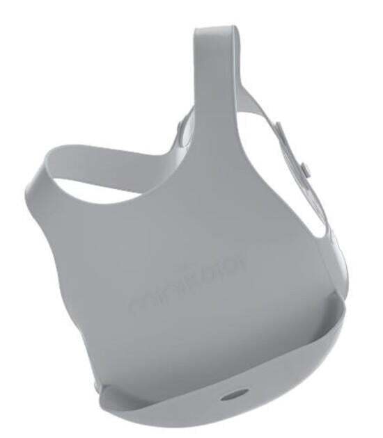 مريلة أطفال من السيليكون من OiOi باللون الرمادي - 1