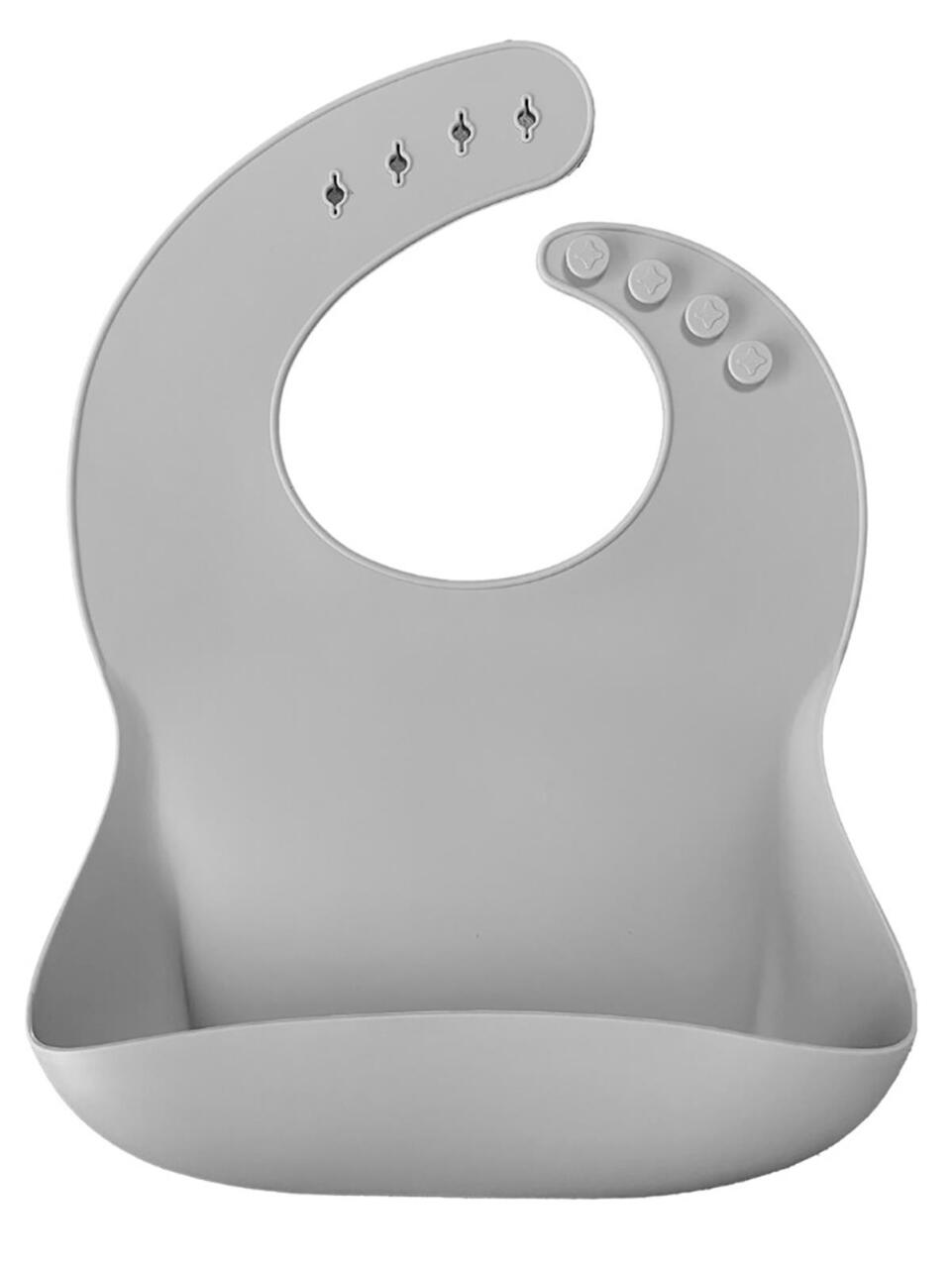 OiOi Basics Silikon Mama Önlüğü Powder Grey - 1