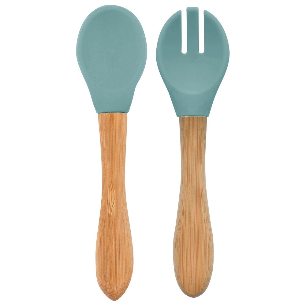 OiOi Mama Kaşığı ve Çatal Seti Aqua Green - 1