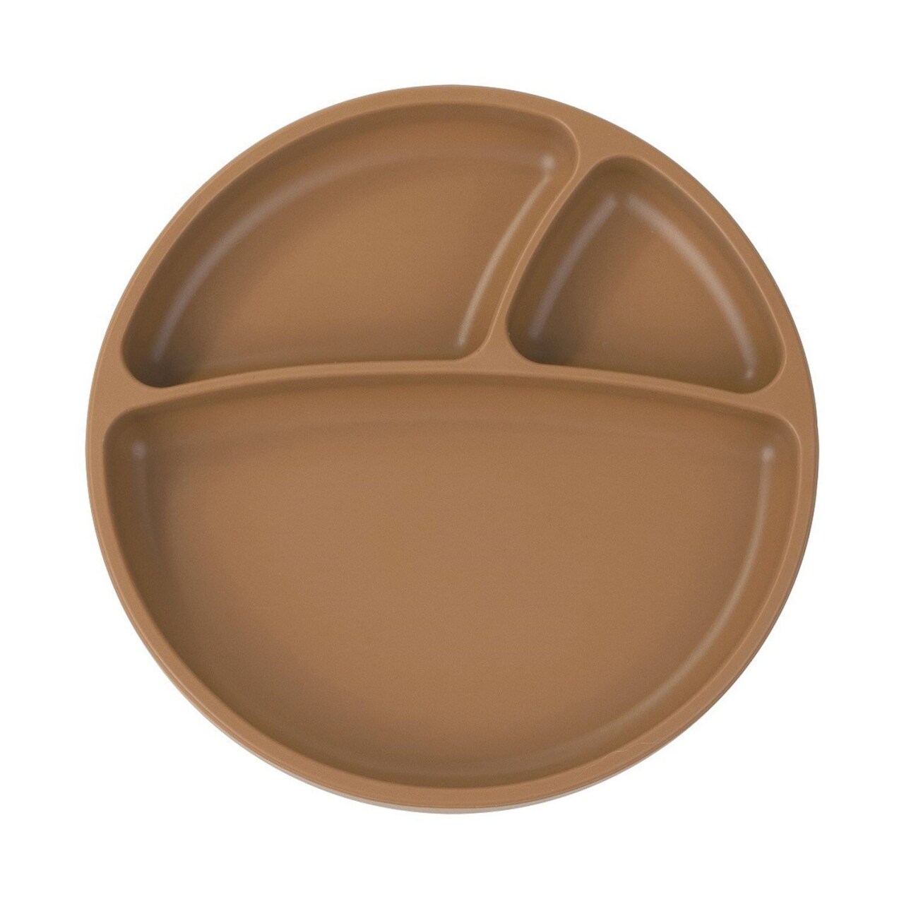 OiOi Porsiyon Vakum Tabanlı Silikon Tabak Woody Brown - 1