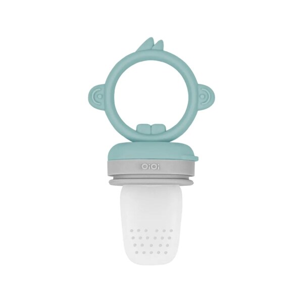 OiOi Silikon Püre Meyve Sebze Emziği Aqua Green / Powder Grey - OiOi
