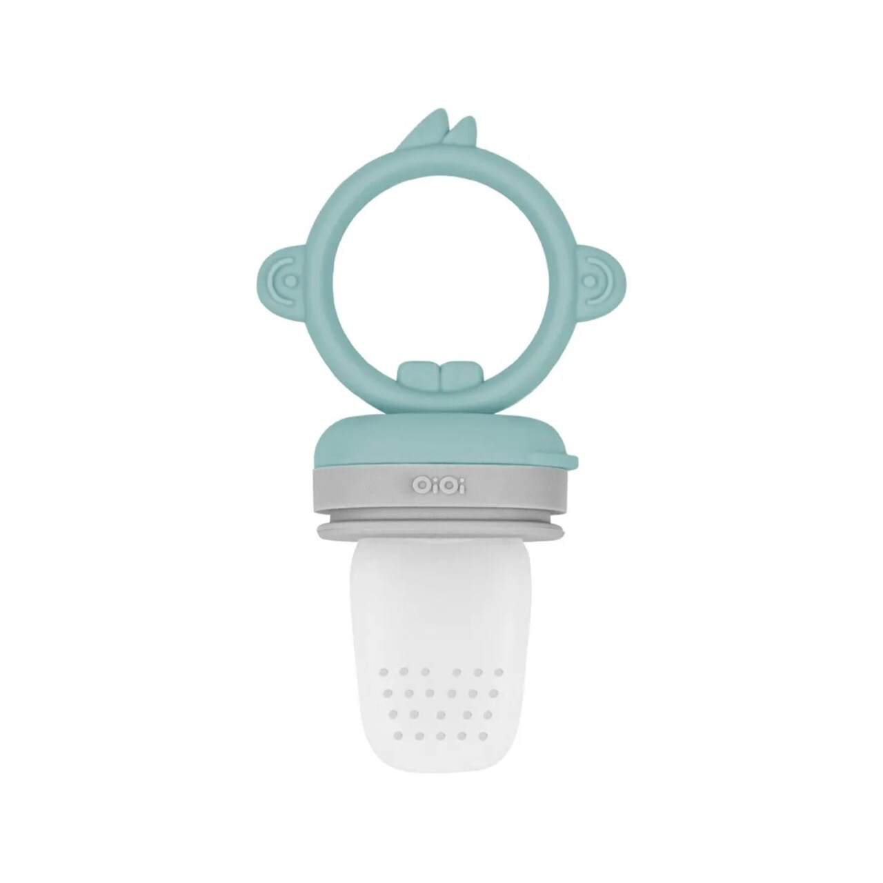 OiOi Silikon Püre Meyve Sebze Emziği Aqua Green / Powder Grey - 1