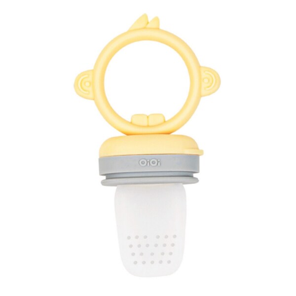 OiOi Silikon Püre Meyve Sebze Emziği Mellow Yellow / Powder Grey - OiOi