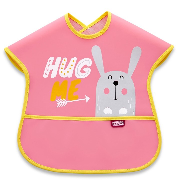 BabyJem Poli Muşamba Büyük Mama Önlüğü 029 Pembe - 1