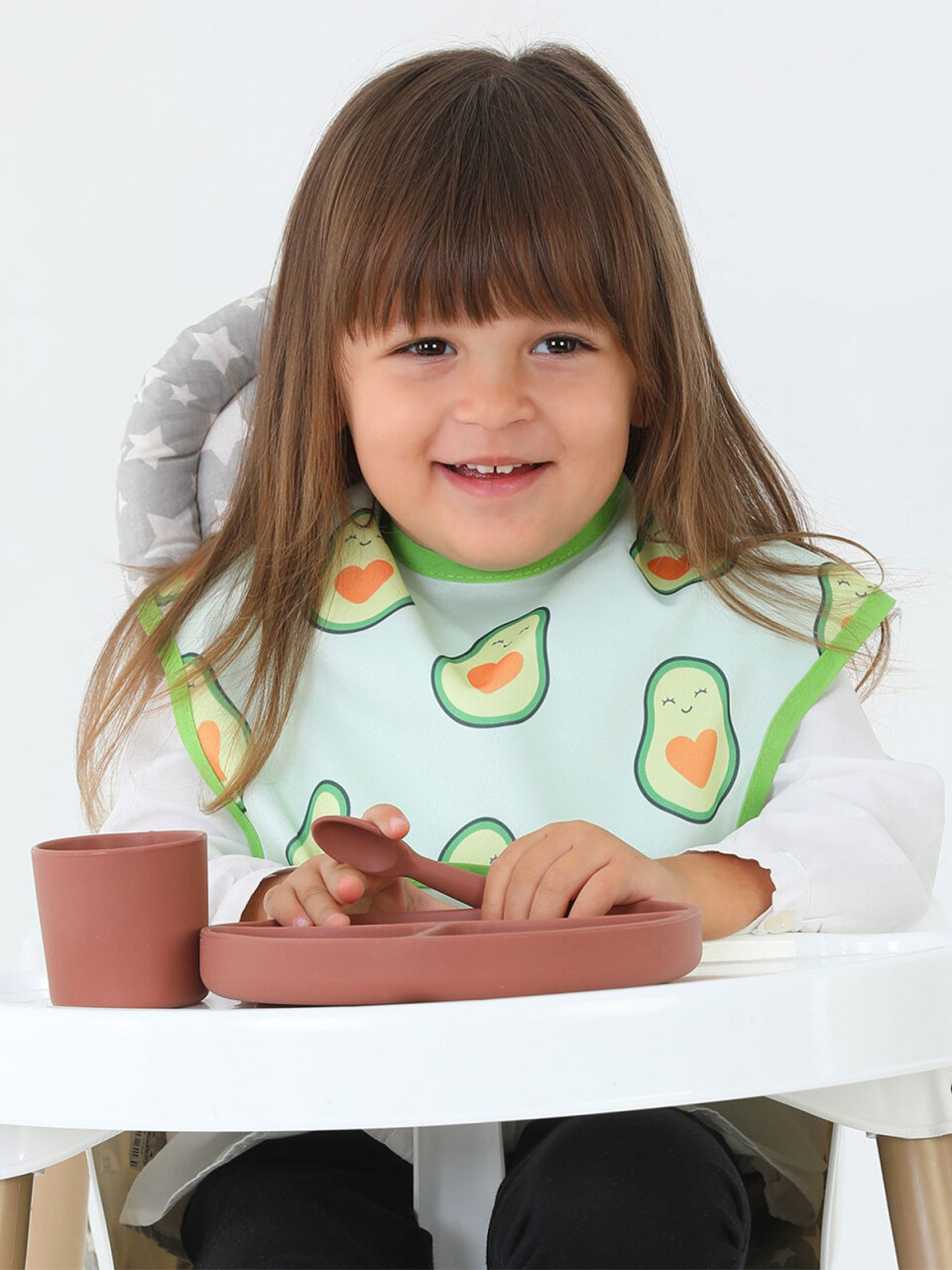 BabyJem Baskılı BLW Kolsuz Önlük 788 Avokado - 4