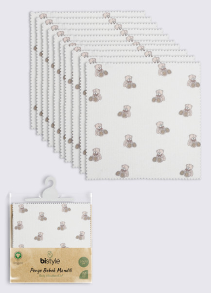 Bistyle Bear 20x20 10'Lu Penye Mendil 90162 Ekru - Bistyle