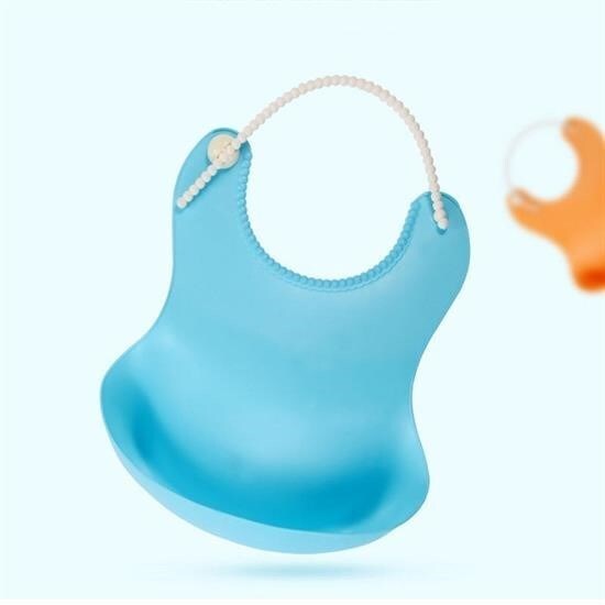 BUFFER® Çocuk Bebek Mama Önlüğü Dökülme Engelleyici Bükülebilir Mavi - 3