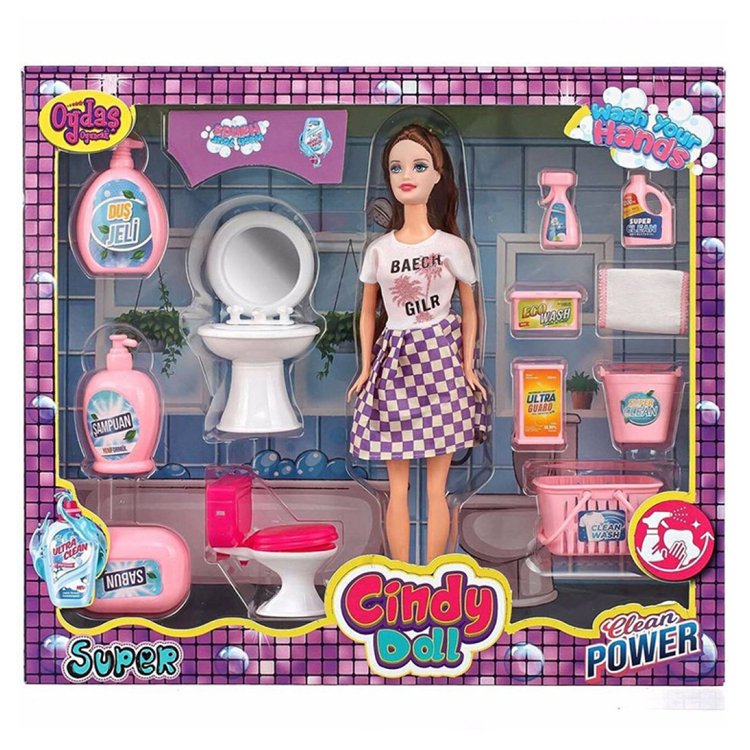 Oydaş Cindy Doll Lavabo & Temizlik Set Bebek 2452 - 1