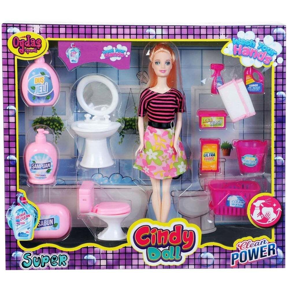 Oydaş Cindy Doll Lavabo & Temizlik Set Bebek 2452 - 2