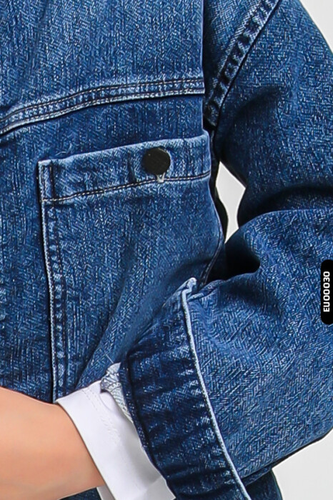 Pamuklu Erkek Çocuk Düğmeli Jeans Kot Gömlek 5-14 Yaş 23144 - 3