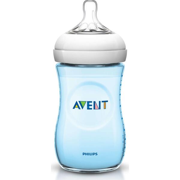 زجاجة رضاعة فيليبس أفينت ناتشورال بي بي 260 مل لون أزرق - Philips Avent