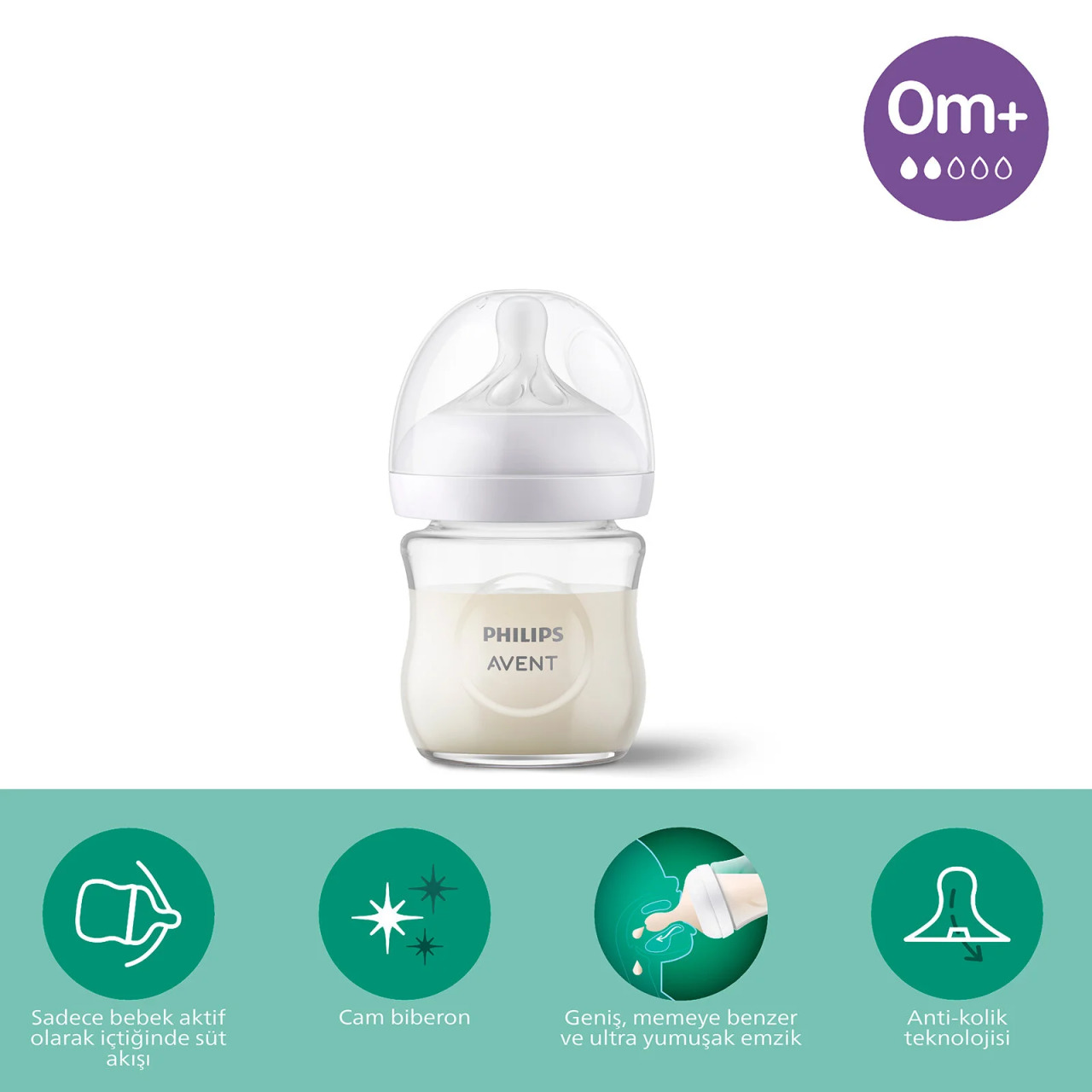 Philips Avent Doğal Tepkili Natural Response Cam Biberon 120 ml 0+ Ay - 1