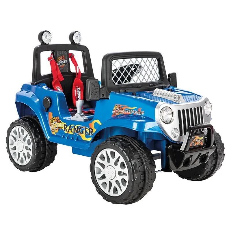 سيارة بيلسان رينجر تعمل بالبطارية، بجهاز تحكم عن بعد، ١٢ فولت، ٠٥-١٠٧، أزرق معدني - 1