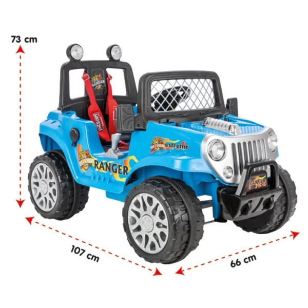 سيارة بيلسان رينجر تعمل بالبطارية، بجهاز تحكم عن بعد، ١٢ فولت، ٠٥-١٠٧، أزرق معدني - 3