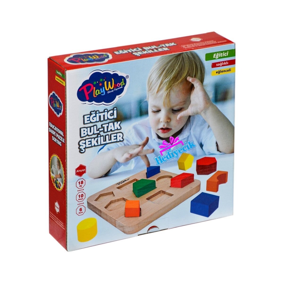 PlayWood Ahşap Eğitici Bul Tak Şekiller-389 - 1