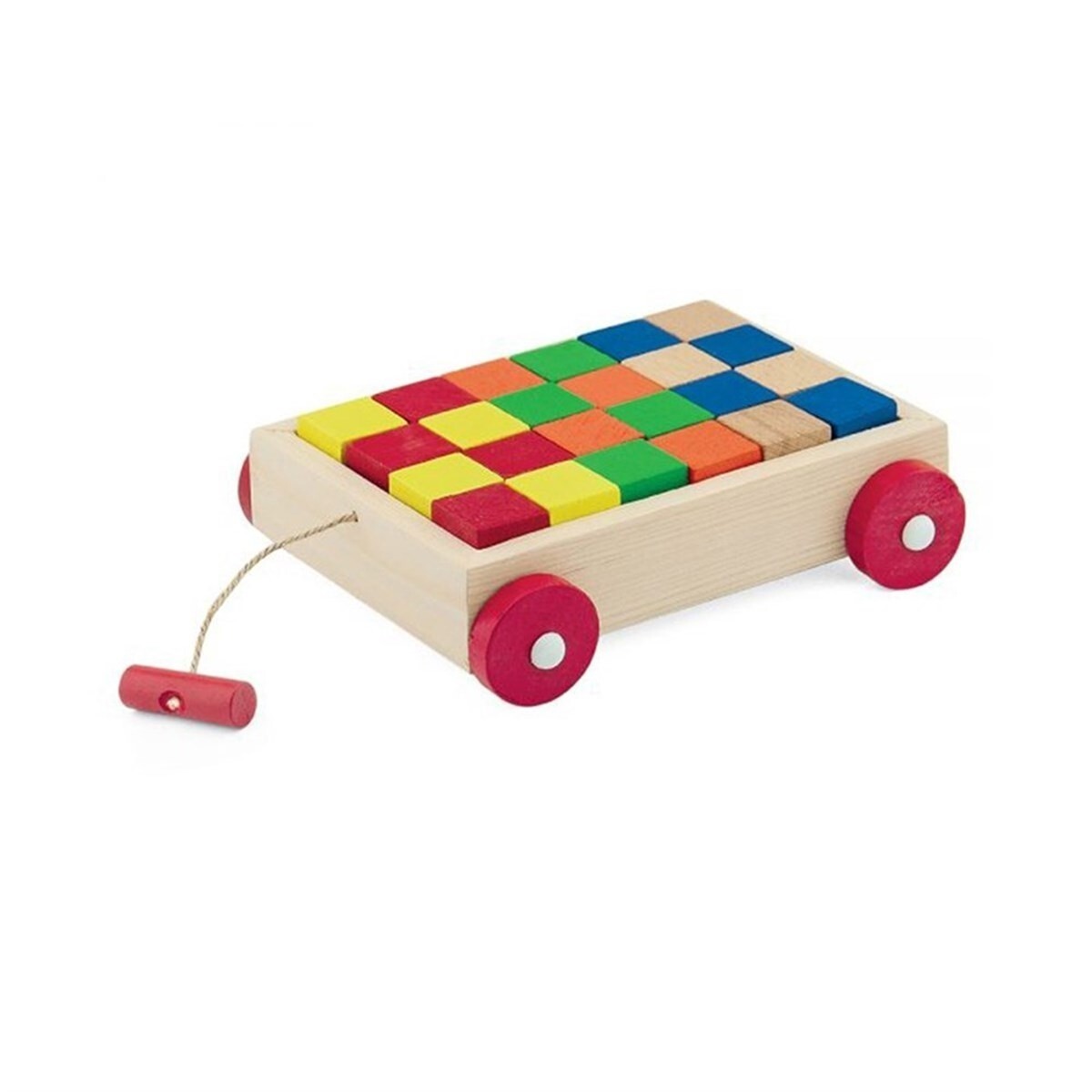 PlayWood Ahşap Renkli Küp Bloklu Araba 312 - 1