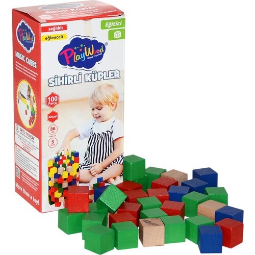 PlayWood Ahşap Sihirli Küpler 100 Parça 359 - 1