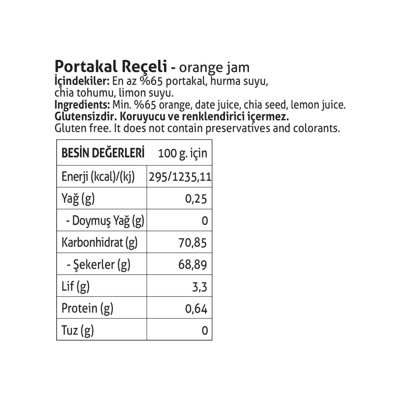 Pol’s Gurme Chia Tohumlu Şekersiz Portakal Reçeli 380 Gr - 2