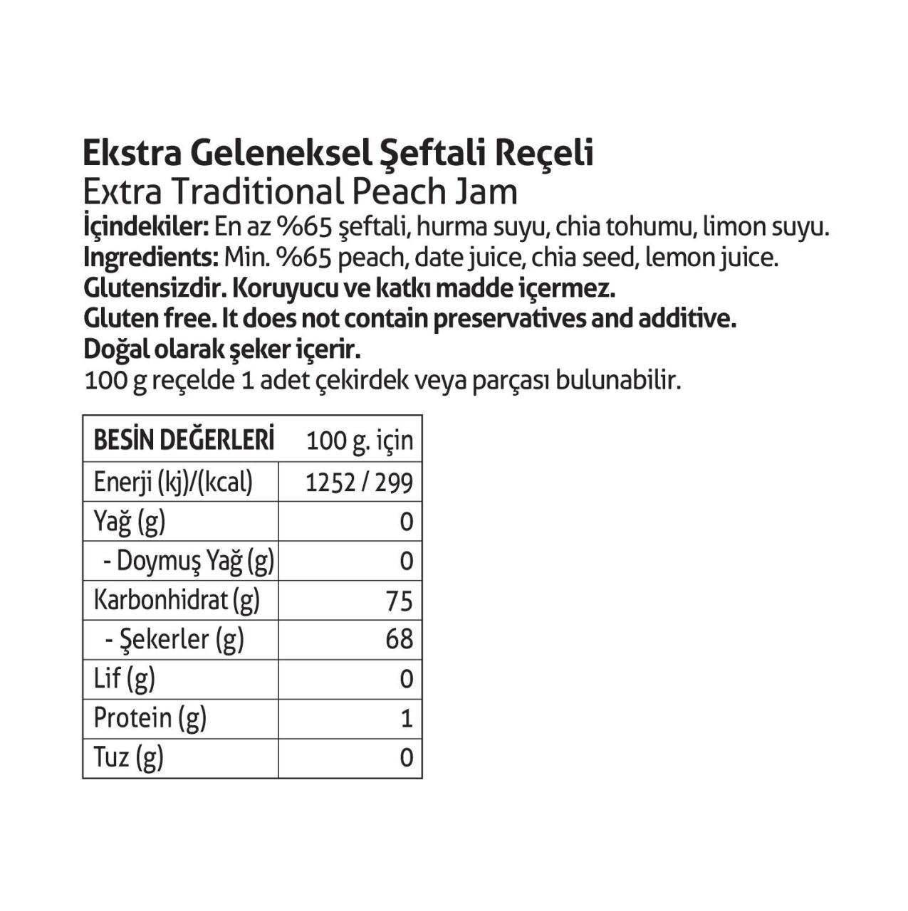 Pol’s Gurme Chia Tohumlu Şekersiz Şeftali Reçeli 285 Gr - 2