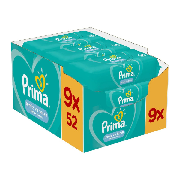 مناديل مبللة بريما كلين آند فريش، عبوة من 9 قطع، 468 ورقة - 3