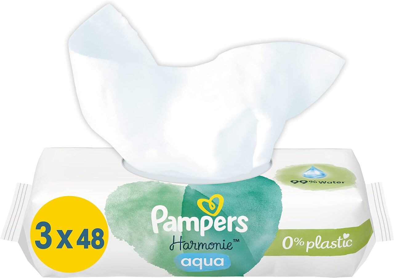 مناديل مبللة بريما أكوا بيور، عبوة من 3 قطع، 144 منديلًا - 2