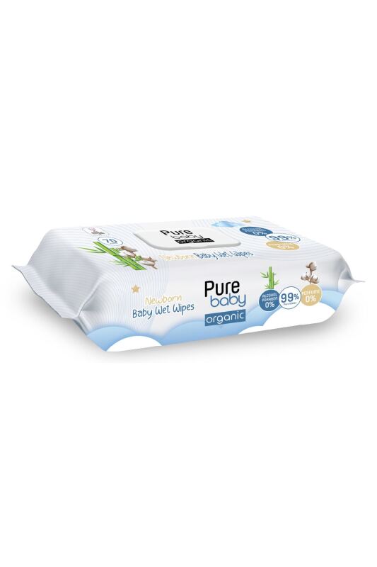 Pure Baby Organic Yenidoğan Islak Havlu Mendil 70 Yaprak - 2