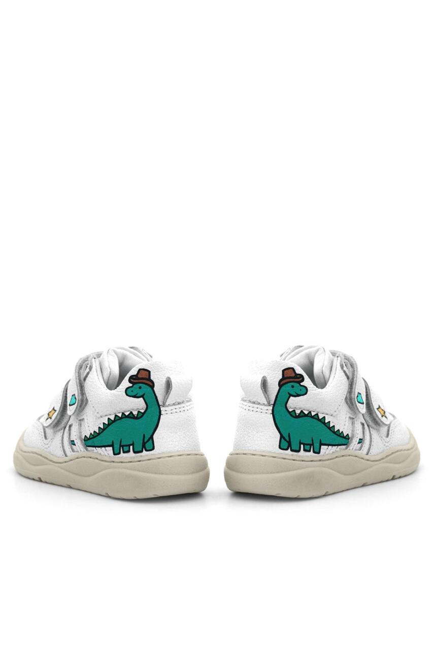 حذاء رياضي أبيض للأطفال من راكر بلس تي بونز بتصميم خاص من الجلد الطبيعي - 9