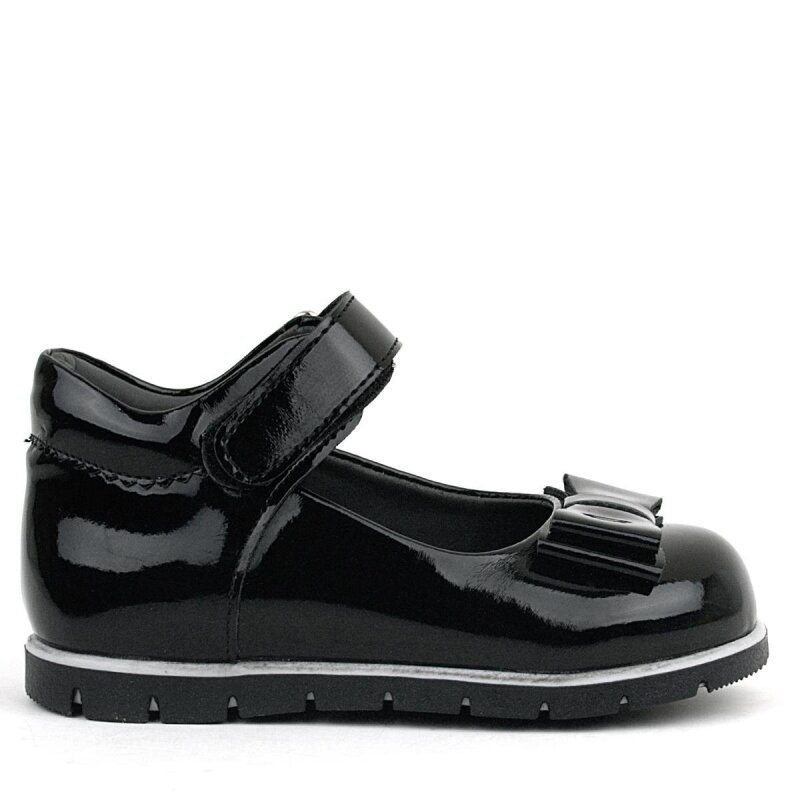 حذاء باليرينا من الجلد الأسود اللامع للبنات من راكر بلاس - 2
