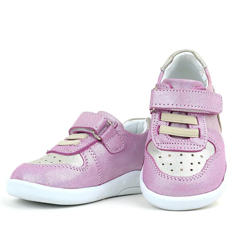 حذاء رياضي للأطفال من راكر بلاس، مصنوع من الجلد الطبيعي، بتصميم تشريحي وردي لامع - 6