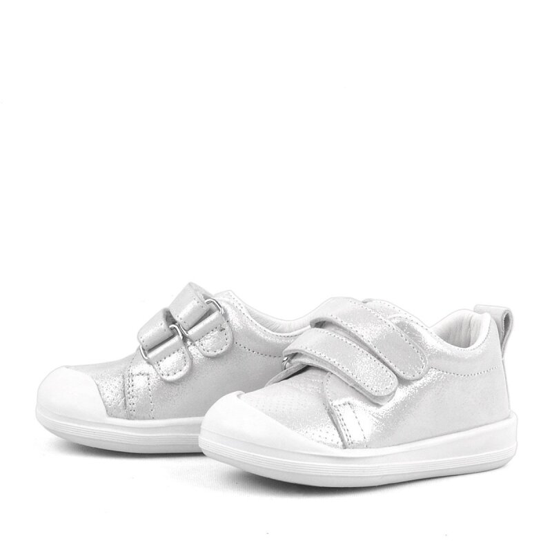 حذاء رياضي للأطفال من راكر بلاس سونيك مصنوع من الجلد الطبيعي باللون الأبيض اللامع بتصميم تشريحي - 5