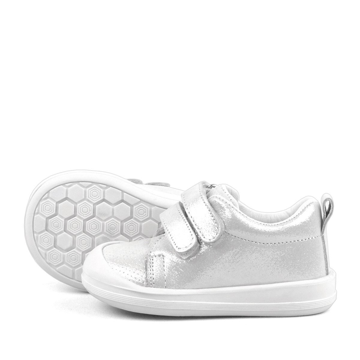 حذاء رياضي للأطفال من راكر بلاس سونيك مصنوع من الجلد الطبيعي باللون الأبيض اللامع بتصميم تشريحي - 6