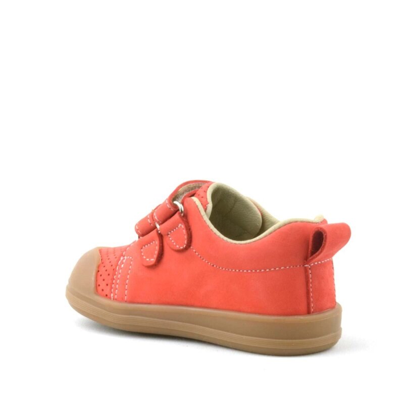 حذاء رياضي للأطفال من راكر بلاس سونيك مصنوع من الجلد الطبيعي باللون البرتقالي مزود بشريط فيلكرو تشريحي - 3