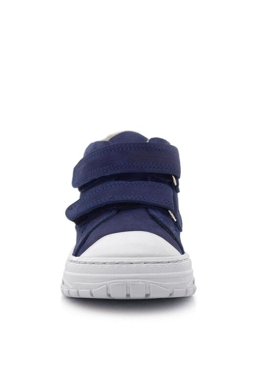 حذاء رياضي للأطفال من جلد طبيعي من Rakerplus Tails باللون الأزرق الداكن والأحمر مع شريط فيلكرو - 3