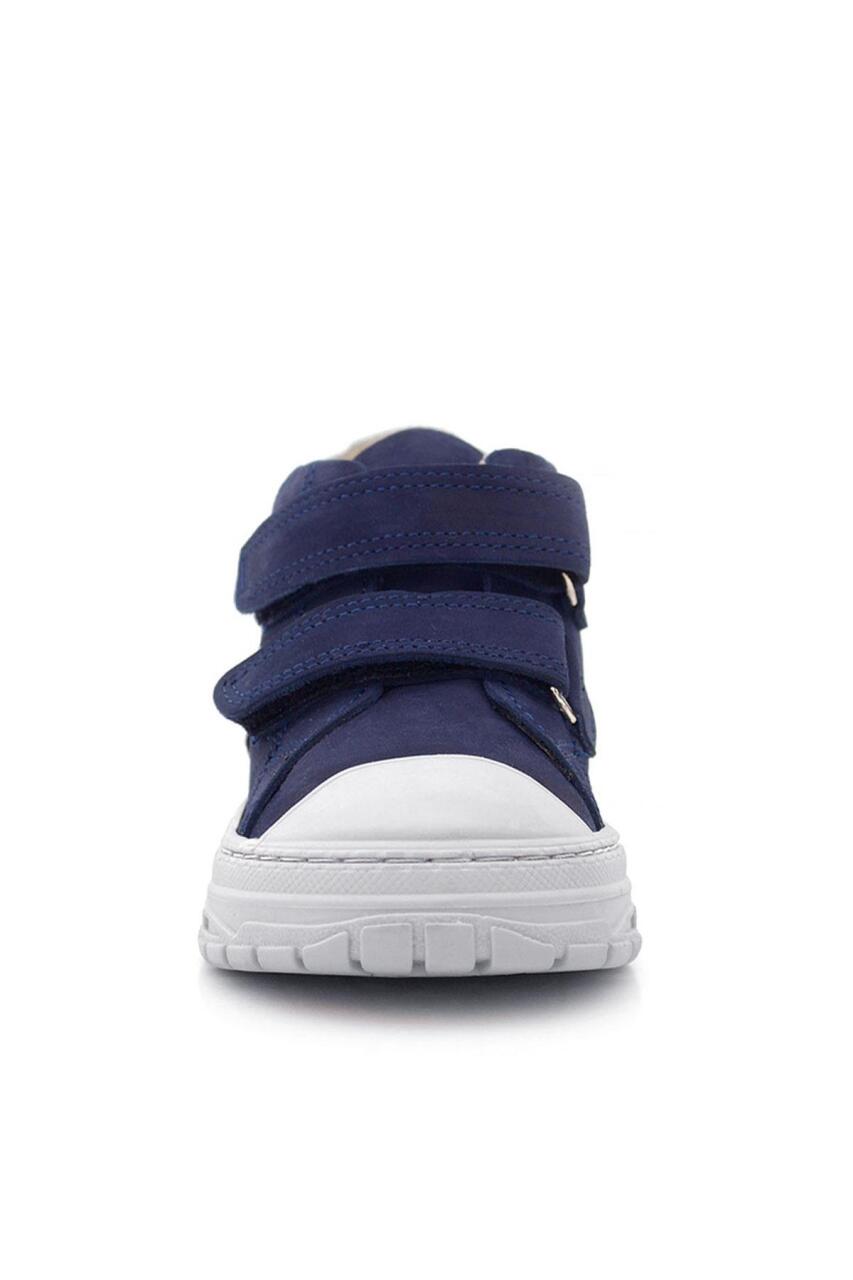 حذاء رياضي للأطفال من جلد طبيعي من Rakerplus Tails باللون الأزرق الداكن والأحمر مع شريط فيلكرو - 3