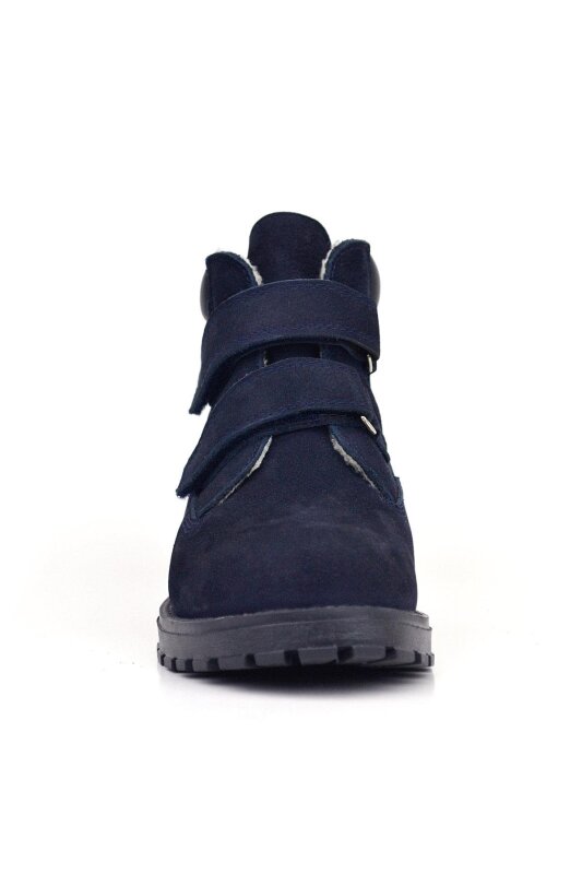 حذاء أطفال من جلد طبيعي من راكر بلاس نيسون، أزرق داكن، مع فرو نوبوك، وشريط فيلكرو - 3