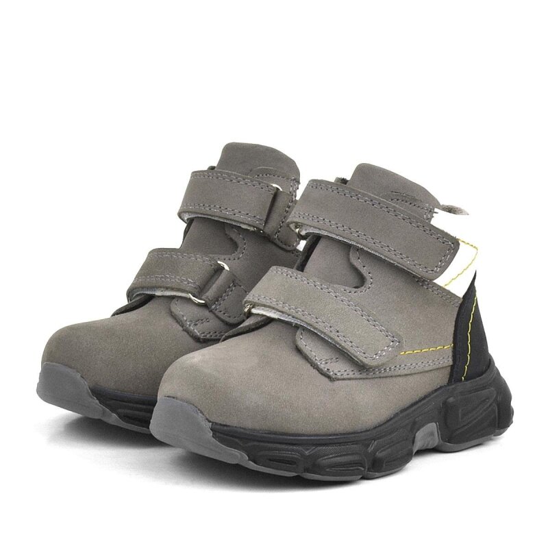 حذاء رياضي للأطفال من جلد نوبوك رمادي اللون من راكر بلاس - 3