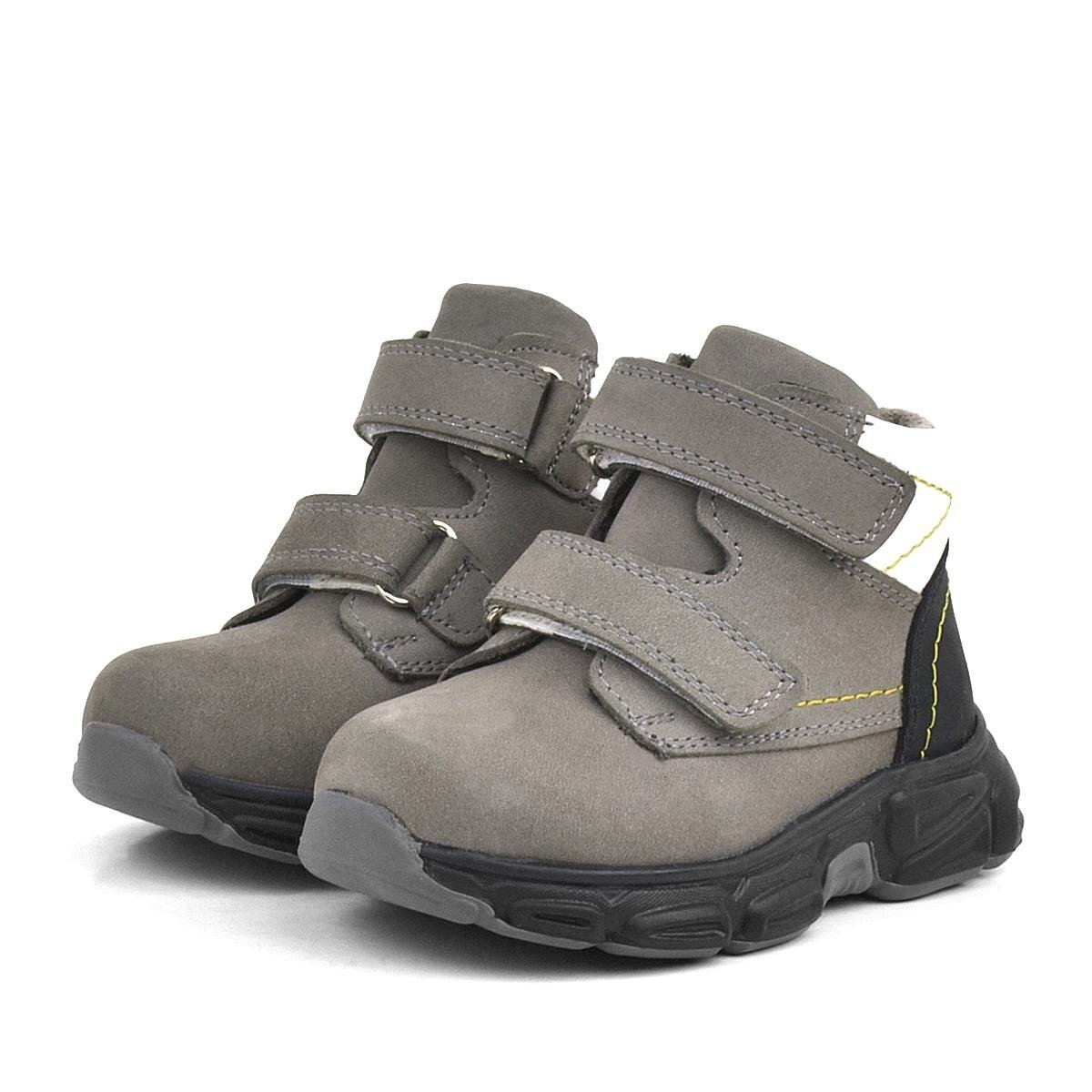 حذاء رياضي للأطفال من جلد نوبوك رمادي اللون من راكر بلاس - 3