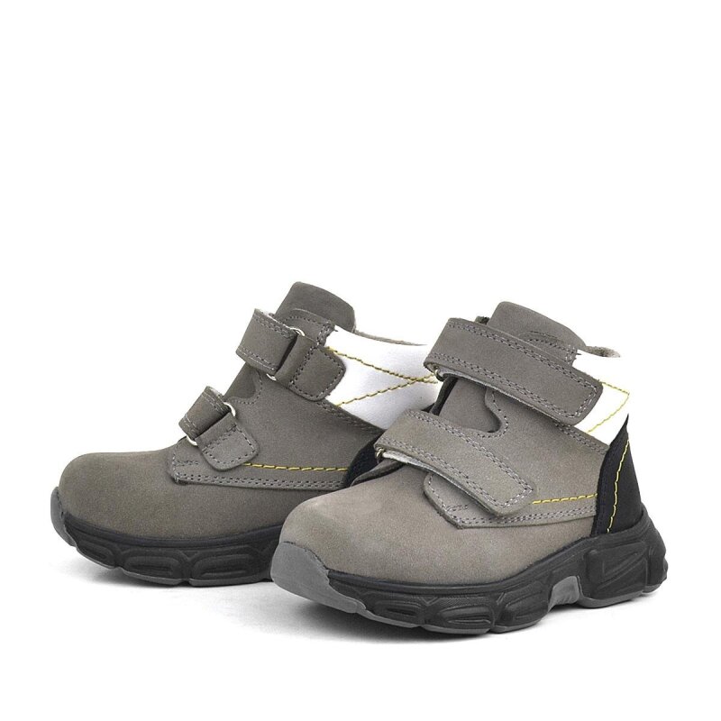 حذاء رياضي للأطفال من جلد نوبوك رمادي اللون من راكر بلاس - 4