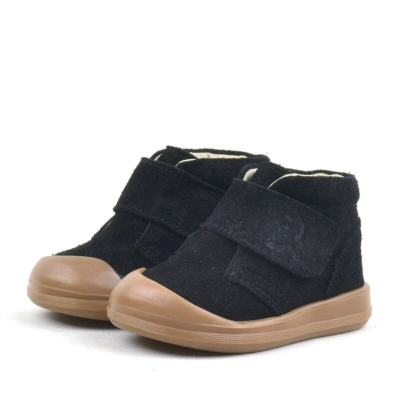 حذاء أطفال يوهو من الجلد الطبيعي باللون الأسود بشريط فيلكرو للجنسين من راكر بلاس - 4