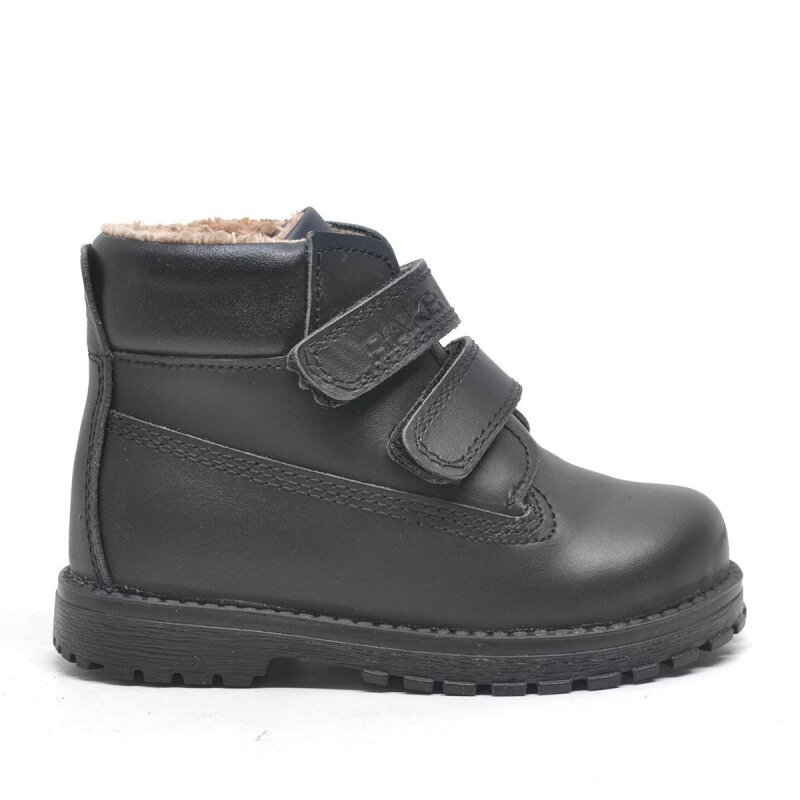 حذاء أطفال راكر بلاس نيسون من الجلد الطبيعي باللون الأسود مزود بشريط فيلكرو للجنسين - 2