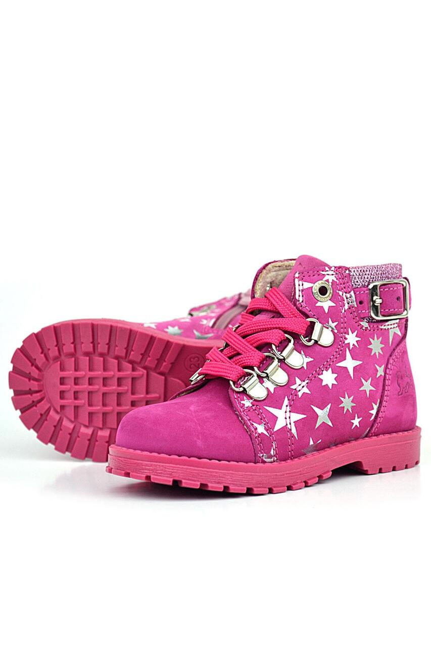 حذاء أطفال جريفون من الجلد الطبيعي من راكر بلاس، لون وردي فوشيا - 4