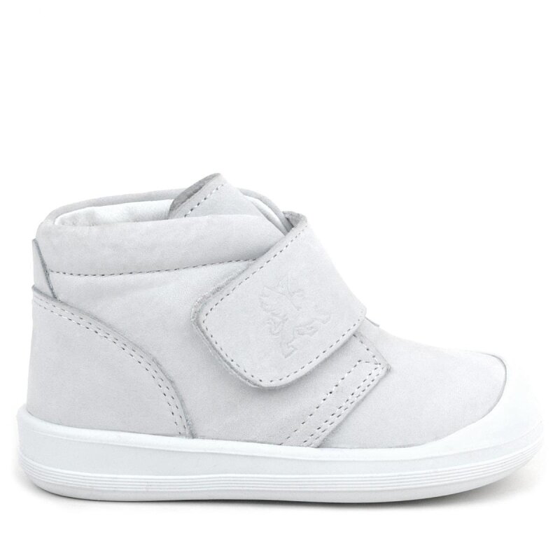 حذاء Yoohoo من الجلد الطبيعي باللون الأبيض مع شريط فيلكرو للفتيات الصغيرات من Rakerplus - 3